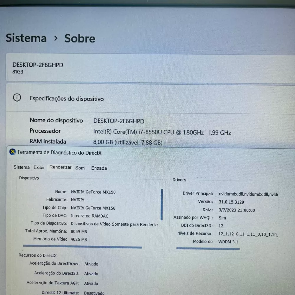 Best Option Notebook - Notebook Lenovo i7 8th - 8Gb Ram