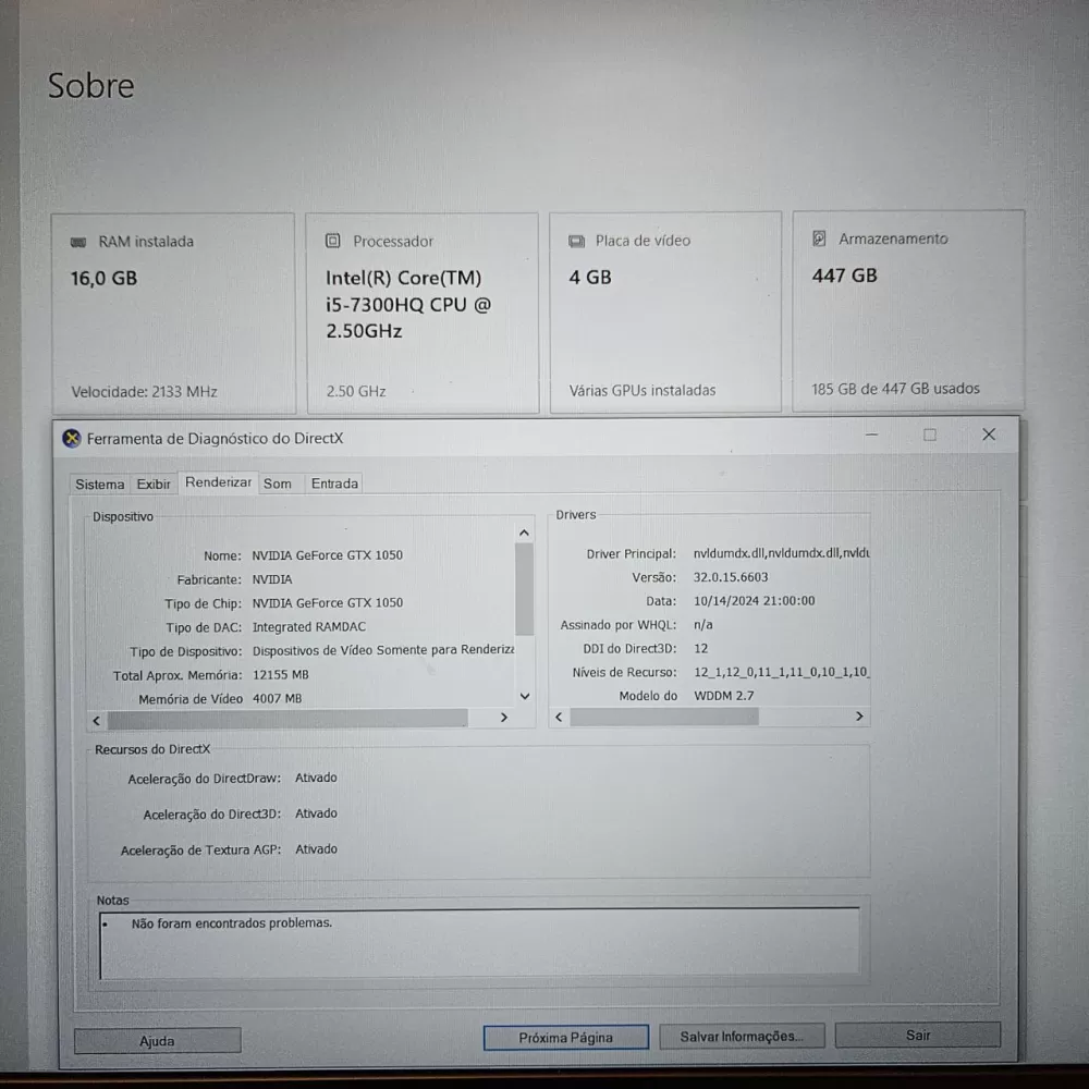Notebook Samsung Odyssey i5 7th - 16Gb Ram - GTX 1050 - 512Gb SSD Notebook Samsung Odyssey i5 7th - 16Gb Ram - GTX 1050 - 512Gb SSD