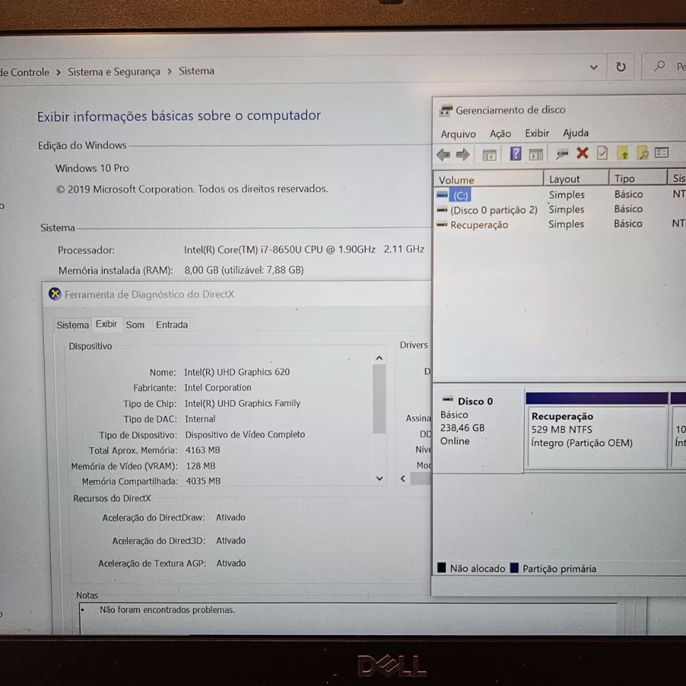 Notebook Dell i7 8th - 8Gb Ram - SSD Notebook Dell i7 8th - 8Gb Ram - SSD