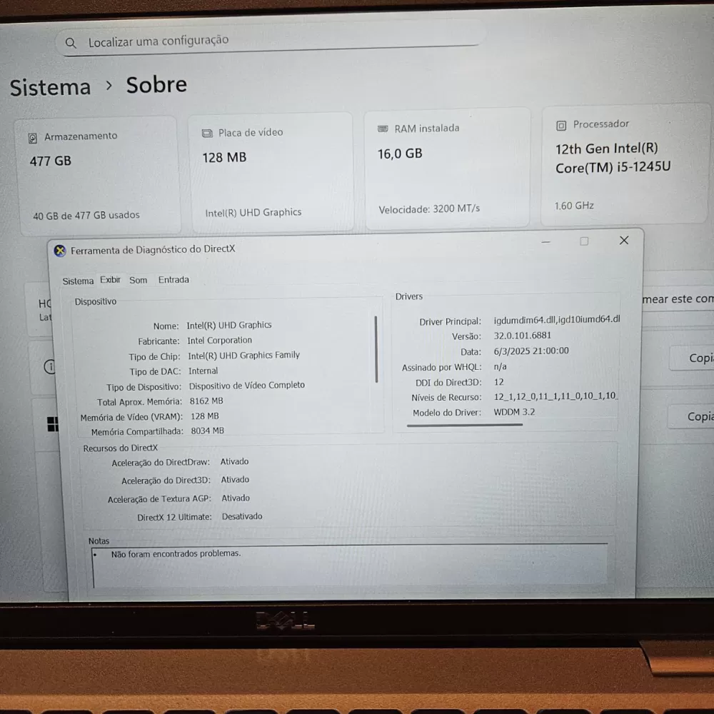 Notebook Dell i5 12th - 16Gb Ram - 512Gb SSD Notebook Dell i5 12th - 16Gb Ram - 512Gb SSD