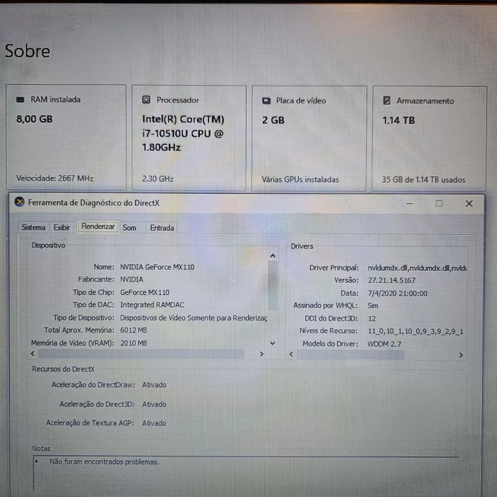 Notebook Samsung i7 10th - 8Gb Ram - MX110 - SSD e 1Tb Notebook Samsung i7 10th - 8Gb Ram - MX110 - SSD e 1Tb