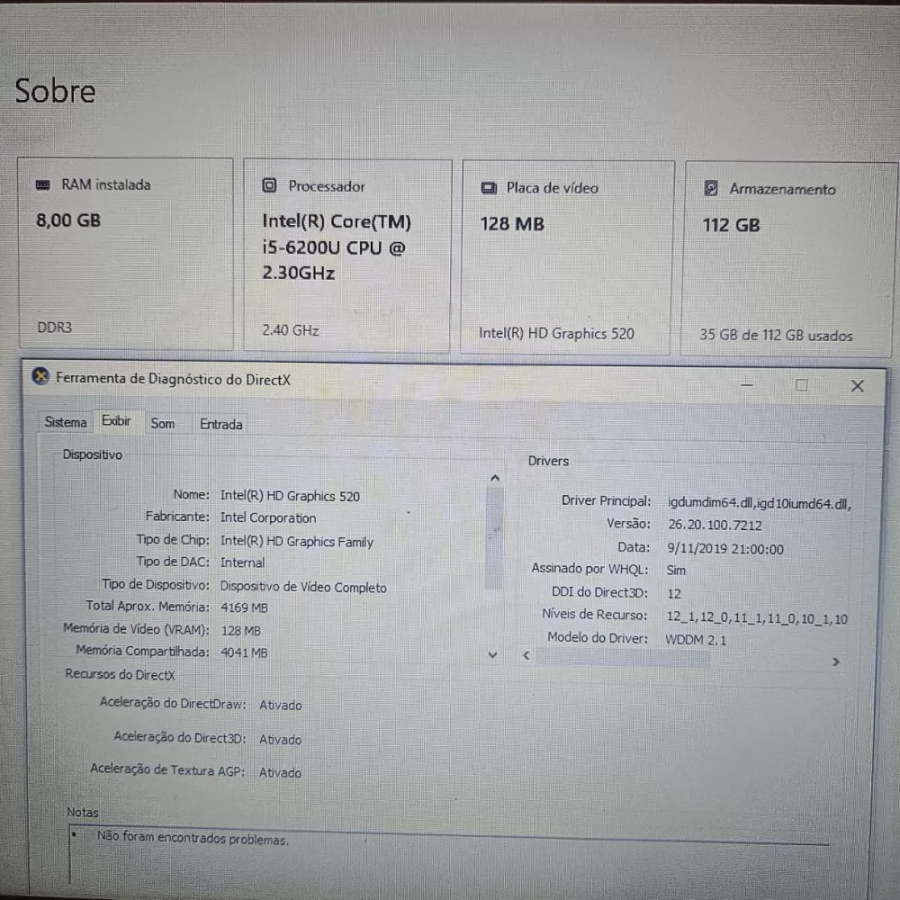 Notebook Vaio i5 6th - 8Gb Ram - SSD Notebook Vaio i5 6th - 8Gb Ram - SSD
