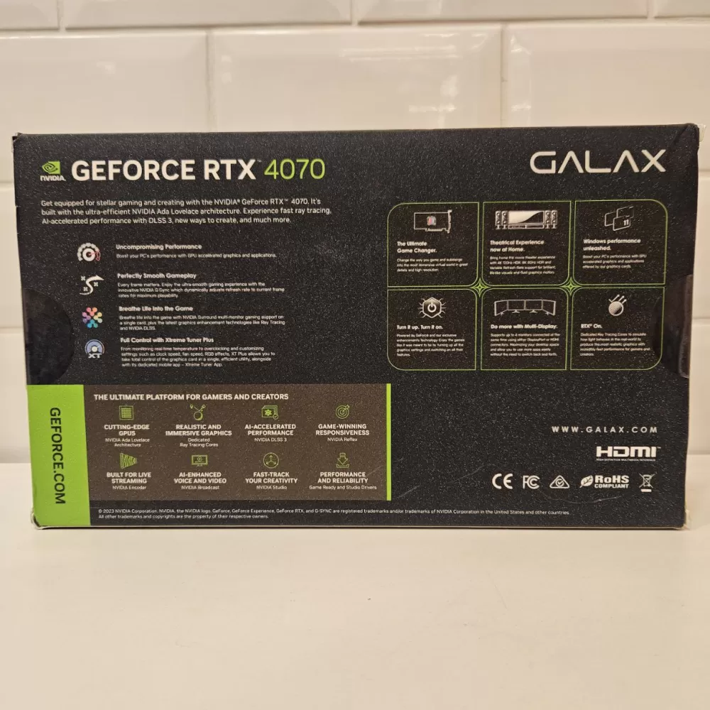 Placa De Video Galax Geforce RTX 4070 Teclab Dual - 12GB - GDDR6 Placa De Video Galax Geforce RTX 4070 Teclab Dual - 12GB - GDDR6