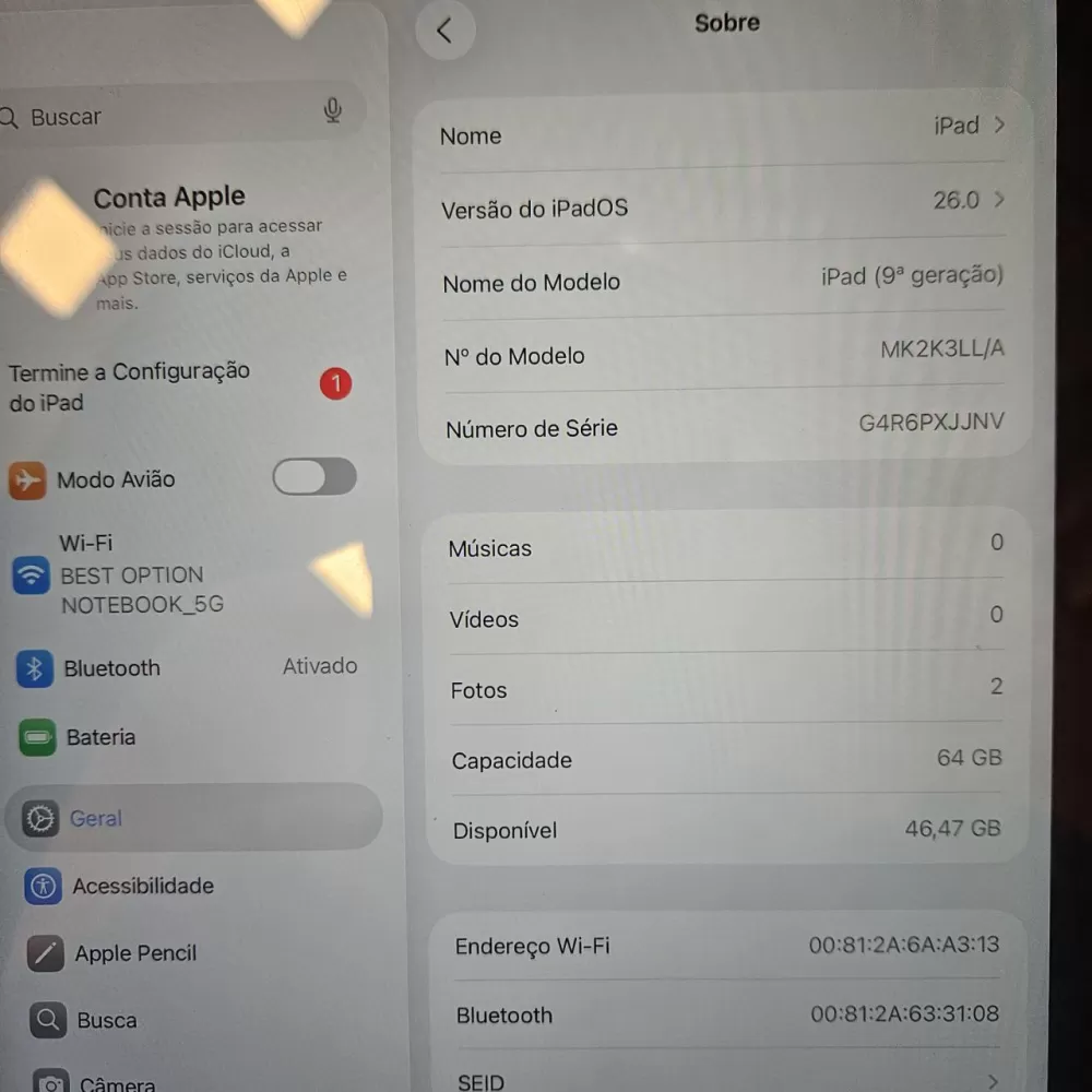 iPad 9th - 64Gb - Wifi - Caneta e Teclado iPad 9th - 64Gb - Wifi - Caneta e Teclado